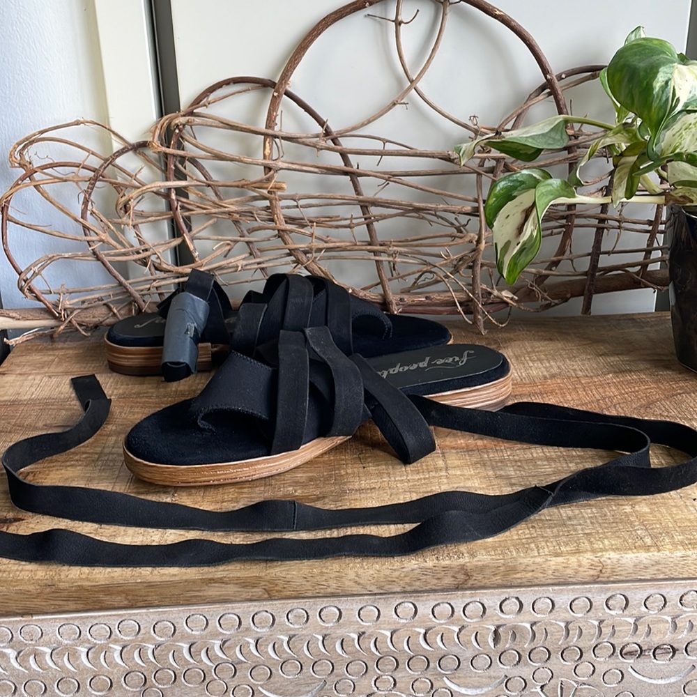 For charity! NEW free people black strappy sandals